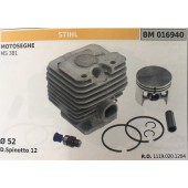 CILINDRO COMPLETO DI PISTONE E SEGMENTI BRUMAR STIHL MOTOSEGHE MS 381    Ø 52 D. Spinotto 12