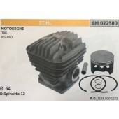 CILINDRO COMPLETO DI PISTONE E SEGMENTI BRUMAR STIHL MOTOSEGHE 046 MS 460    Ø 54 D. Spinotto 12