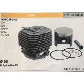 CILINDRO COMPLETO DI PISTONE E SEGMENTI BRUMAR STIHL MOTOSEGHE 070 090 090AV 090G MS 720    Ø 66 D. Spinotto 15