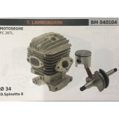 CILINDRO COMPLETO DI PISTONE E SEGMENTI BRUMAR T.LAMBORGHINI MOTOSEGHE PC 26TL    Ø 34 D. Spinotto 8