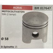 BRUMAR PISTONE COMPLETO AGRIA  MOTOCOLTIVATORI 506 (2 tempi)  Ø 58 D.Spinotto 15  R.O. -