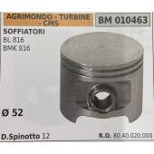 BRUMAR PISTONE COMPLETO AGRIMONDO - TURBINE - CMS  SOFFIATORI BL 816 BMK 816  Ø 52 D.Spinotto 12  R.O. 80.40.020.000