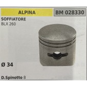 BRUMAR PISTONE COMPLETO ALPINA SOFFIATORE BLX 260  Ø 34 D.Spinotto 8  R.O. -