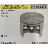 BRUMAR PISTONE COMPLETO ALPINA - CASTOR - CASTELGARDEN - GGP MOTOSEGHE MS 430 MS 480  Ø 44 D.Spinotto 10  R.O. 383590001/0