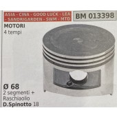 BRUMAR PISTONE COMPLETO ASIA - CINA - GOOD LUCK - LEA - SANDRIGARDEN - SWM - MTD MOTORI 4 tempi  Ø 68 2 segmenti + raschiaolio D.Spinotto 18  R.O. -