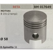 BRUMAR PISTONE COMPLETO BETA MOTORI B 155 (2 tempi)  Ø 58 D.Spinotto 16  R.O. -