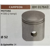 BRUMAR PISTONE COMPLETO CAMPEON MOTORE H 100 (2 tempi) Ø 52 D.Spinotto 14 R.O. -