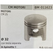 BRUMAR PISTONE COMPLETO CM MOTORI MOTORI CM 25 Ø 32 con testa separata D.Spinotto 9 R.O. 620.440