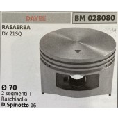 BRUMAR PISTONE COMPLETO DAYEE RASAERBA DY 21SQ  Ø 70 2 segmenti + raschiaolio D.Spinotto 16  R.O. -