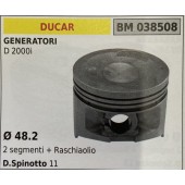 BRUMAR PISTONE COMPLETO DUCAR GENERATORI D 2000i  Ø 48.2 2 Segmenti + raschiaolio D.Spinotto 11  R.O. -