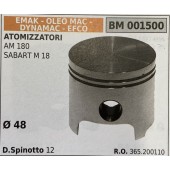 BRUMAR PISTONE COMPLETO EMAK - OLEO MAC - DYNAMAC - EFCO ATOMIZZATORI AM 180 SABART M 18  Ø 48 D.Spinotto 12  R.O. 365.200110