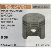 BRUMAR PISTONE COMPLETO EMAK - OLEO MAC - DYNAMAC - EFCO DECESPUGLIATORI EFCO 300A EFCO 300T EFCO 310 2° tipo tipo vecchio TAGLIASIEPI TS 33  Ø 36 D.Spinotto 10  R.O. 960.00091