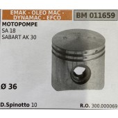 BRUMAR PISTONE COMPLETO EMAK - OLEO MAC - DYNAMAC - EFCO MOTOPOMPE SA 18 SABART AK 30  Ø 36 D.Spinotto 10  R.O. 300.000069