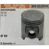 BRUMAR PISTONE COMPLETO EMAK - OLEO MAC - DYNAMAC - EFCO MOTOPOMPE SA 45 SC 55  Ø 50 D.Spinotto 14  R.O. -