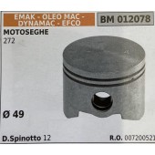 BRUMAR PISTONE COMPLETO EMAK - OLEO MAC - DYNAMAC - EFCO MOTOSEGHE 272  Ø 49 D.Spinotto 12  R.O. 007200521