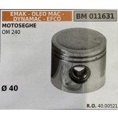 BRUMAR PISTONE COMPLETO EMAK - OLEO MAC - DYNAMAC - EFCO MOTOSEGHE OM 240  Ø 40 D.Spinotto -  R.O. 40.00521