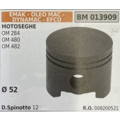BRUMAR PISTONE COMPLETO EMAK - OLEO MAC - DYNAMAC - EFCO MOTOSEGHE OM 284 OM 480 OM 482  Ø 52 D.Spinotto 12  R.O. 008200521