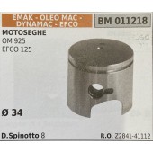BRUMAR PISTONE COMPLETO EMAK - OLEO MAC - DYNAMAC - EFCO MOTOSEGHE OM 925 EFCO 125  Ø 34 D.Spinotto 8  R.O. Z2841-41112