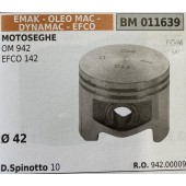BRUMAR PISTONE COMPLETO EMAK - OLEO MAC - DYNAMAC - EFCO MOTOSEGHE OM 942 EFCO 142  Ø 42 D.Spinotto 10  R.O. 942.00009