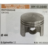 BRUMAR PISTONE COMPLETO EMAK - OLEO MAC - DYNAMAC - EFCO MOTOSEGHE OM 945  Ø 44 D.Spinotto 12  R.O. 945.00302
