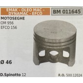 BRUMAR PISTONE COMPLETO EMAK - OLEO MAC - DYNAMAC - EFCO MOTOSEGHE OM 956 EFCO 156  Ø 46 D.Spinotto 12  R.O. 500.12024