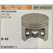 BRUMAR PISTONE COMPLETO EMAK - OLEO MAC - DYNAMAC - EFCO MOTOSEGHE OM 956 EFCO 156  Ø 48 D.Spinotto 12  R.O. -