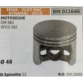 BRUMAR PISTONE COMPLETO EMAK - OLEO MAC - DYNAMAC - EFCO MOTOSEGHE OM 962 EFCO 162  Ø 48 D.Spinotto 12  R.O. 500.22005