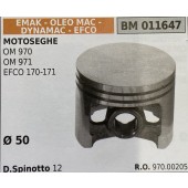BRUMAR PISTONE COMPLETO EMAK - OLEO MAC - DYNAMAC - EFCO MOTOSEGHE OM 970 OM 971 EFCO 170-171  Ø 50 D.Spinotto 12  R.O. 970.00205