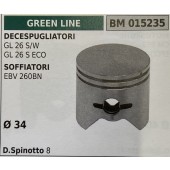 BRUMAR PISTONE COMPLETO GREEN LINE DECESPUGLIATORI GL 26 S/W GL 26 S ECO SOFFIATORI EBV 260BN  Ø 34 D.Spinotto 8  R.O. -