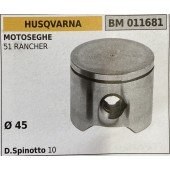 BRUMAR PISTONE COMPLETO HUSQVARNA MOTOSEGHE 51 RANCHER  Ø 45 D. Spinotto 10  R.O. -