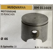 BRUMAR PISTONE COMPLETO HUSQVARNA MOTOSEGHE 55 RANCHER  Ø 46 D. Spinotto 10  R.O. 503.6081.71
