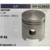 BRUMAR PISTONE COMPLETO JLO MOTORI L 197 (2 tempi - 200cc)  Ø 66 D. Spinotto 18  R.O. -