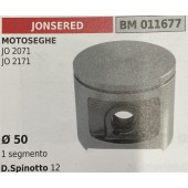 BRUMAR PISTONE COMPLETO JONSERED MOTOSEGHE JO 2071 JO 2171  Ø 50 1 segmento D. Spinotto 12  R.O. -