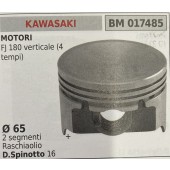 BRUMAR PISTONE COMPLETO KAWASAKI MOTORI FJ 180 verticale (4 tempi)  Ø 65 2 segmenti + raschiaolio D. Spinotto 16  R.O. -