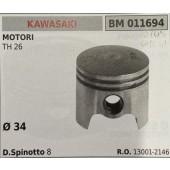 BRUMAR PISTONE COMPLETO KAWASAKI MOTORI TH 26  Ø 34 D. Spinotto 8  R.O. 13001-2146
