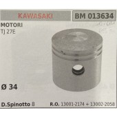BRUMAR PISTONE COMPLETO KAWASAKI MOTORI TJ 27E  Ø 34 D. Spinotto 8  R.O. 13001-2174 + 13002-2058