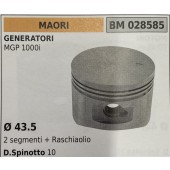 BRUMAR PISTONE COMPLETO MAORI GENERATORI MGP 1000i  Ø 43.5 2 segmenti + raschiaolio D. Spinotto 10  R.O. -