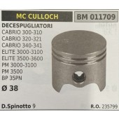 BRUMAR PISTONE COMPLETO MC CULLOCH DECESPUGLIATORI CABRIO 300-310 CABRIO 320-321 CABRIO 340-341 ELITE 3000-3100 ELITE 3500-3600 PM 3000-3100 PM 3500 BP 35PN  Ø 38 D. Spinotto 9  R.O. 235799