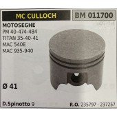 BRUMAR PISTONE COMPLETO MC CULLOCH MOTOSEGHE PM 40-474-484 TITAN 35-40-41 MAC 540E MAC 935-940  Ø 41 D. Spinotto 9  R.O. 235797 - 237257