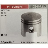 BRUMAR PISTONE COMPLETO MITSUBISHI MOTORI TL 26 TU 26  Ø 33  D. Spinotto 8  R.O. KP01036AA - KP01026AA