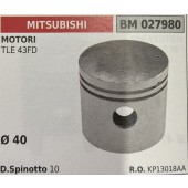 BRUMAR PISTONE COMPLETO MITSUBISHI MOTORI TLE 43FD  Ø 40  D. Spinotto 10  R.O. KP13018AA