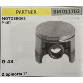BRUMAR PISTONE COMPLETO PARTNER MOTOSEGHE P 461  Ø 43  D. Spinotto 12  R.O. -