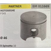 BRUMAR PISTONE COMPLETO PARTNER MOTOSEGHE P 543  Ø 46  D. Spinotto 10  R.O. -