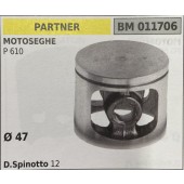BRUMAR PISTONE COMPLETO PARTNER MOTOSEGHE P 610  Ø 47  D. Spinotto 12  R.O. -