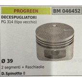 BRUMAR PISTONE COMPLETO PROGREEN DECESPUGLIATORI PG 314 (tipo vecchio)  Ø 39 2 segmenti + raschiaolio D. Spinotto 8  R.O. -