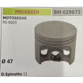 BRUMAR PISTONE COMPLETO PROGREEN MOTOSEGHE PG 6020  Ø 47 D. Spinotto 11  R.O. -