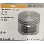 BRUMAR PISTONE COMPLETO STIHL DECESPUGLIATORI FR 480 FS 480 MOTOSEGHE MS 270   Ø 44 D. Spinotto 10  R.O. 4128.030.2002