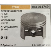 BRUMAR PISTONE COMPLETO STIHL DECESPUGLIATORI FS 420 FS 550 MOTOSEGHE MS 290 ATOMIZZATORI SR 400   Ø 46 D. Spinotto 10  R.O. 1127.030.2003