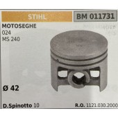 BRUMAR PISTONE COMPLETO STIHL MOTOSEGHE 024 MS 240  Ø 42 D. Spinotto 10  R.O. 1121.030.2000