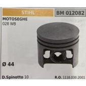 BRUMAR PISTONE COMPLETO STIHL MOTOSEGHE 028 WB  Ø 44 D. Spinotto 10  R.O. 1118.030.2001